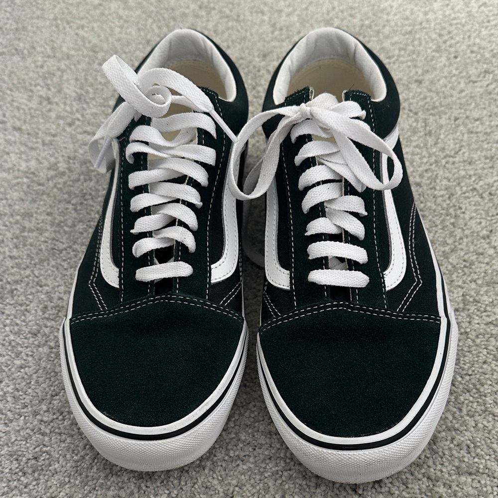 VANS Classic Hunter Green and White Men's Sneakers